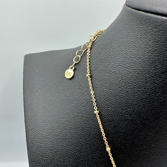 Necklace Lot Gold Tone Pendant Style Thin Chain Link Faux Pearl Puppy Cross - Picture 8 of 16